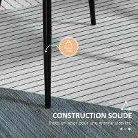 HOMCOM Chaises de Salle à Manger Chaises de Visiteur Design scandinave - Lot de 2 chaises - Pieds effilés métal Noir - Assise Dossier accoudoirs ergonomiques Lin Gris(m-6)