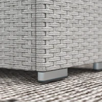 Outsunny Seven-Piece Firepit Table Rattan Sofa Set - Grey(m-9)