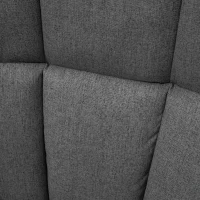 HOMCOM Soft Padded Rocking Wingback Armchair, with Wooden Legs - Grey/Cream(m-7)