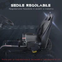 HOMCOM Go Kart a Pedali per Bambini 3-6 Anni con Sedile Regolabile, in Plastica e Ferro, 101.5x65.5x59.5 cm, Bianco e Nero(m-7)