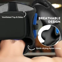 SPORTNOW Boxing Headguard w/ Adjustable Strap for Sparring, Kickboxing, MMA, Blue/Black(m-6)
