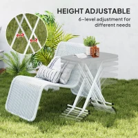 Outsunny Minimal Folding Outdoor Table - Grey/White(m-5)