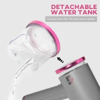 HOMCOM Clothes Steamer, Handheld Garment and Fabric Steamer, 1520W Portable Travel Steam Iron Machine with 2 Steam Options, Detachable Water Tank, Fast Heat-up, Grey(m-8)