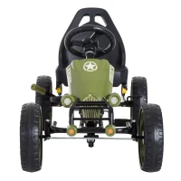 HOMCOM Go-Kart a Pedales para Niños de +3 Años Coche de Pedales con Embrague Freno Asiento Ajustable Carga Máx. 35 kg 105x54x61 cm Verde(m-9)