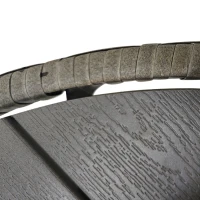 Outsunny 70cm Four-Person Wood-Effect Rattan Table - Grey(m-8)