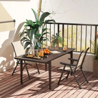 Outsunny Set of Two Folding Outdoor Chairs - Brown/Black(m-8)