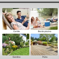 Outsunny Sedia Sdraio da Esterno con Tettuccio, Lettino Prendisole Pieghevole da Giardino in Alluminio, 169 x 72 x 50/70cm Grigio Scuro(m-7)