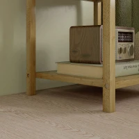 HOMCOM Set 2 Comodini con 2 Cassetti e Ripiano Inferiore in stile Nordico, in Bambù, 40x34x60 cm(m-9)