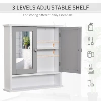 kleankin Bathroom Wall Storage Cabinet - Grey(m-6)