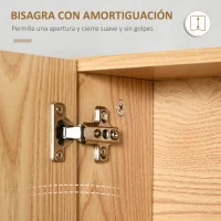 kleankin Armario de Baño con Espejo Mueble Colgante de Aseo con 2 Puertas y 2 Estantes Ajustables Interiores 54x15,2x55,3 cm Natural(m-7)