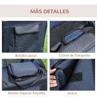 PawHut Transportín para Perros Plegable 60x41x41 cm Transportín para Mascotas con Ventanas Cojín Suave y 2 Correas del Hombro Bolsa de Transporte para Mini Perros Gatos Azul Oscuro(m-4)