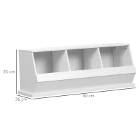 HOMCOM Storage Cabinet, Kitchen Cabinet 3 Compartments, 90L x 36W x 35H cm, White(m-3)