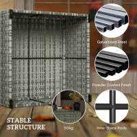 Outsunny 62 x 62cm Glass-Top Rattan Side Table - Light Grey(m-6)