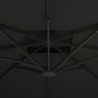 Outsunny 3m Thick Fabric Cantilever Garden Parasol, with Cross Base - Grey(m-9)