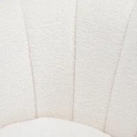 HOMCOM Fauteuil Coquillage Fauteuil Design dim. 79L x 77l x 77H cm Pieds dorés effilés Molleton Polaire Blanc(m-9)