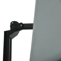 Outsunny 2.5m Wall Mounted Parasol, Hand to Push Outdoor Patio Umbrella with 180 Degree Rotatable Canopy for Porch, Deck, Garden, 250 cm, Grey(m-9)