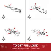 HOMCOM 4FT Artificial Fibre Optic Christmas Tree Seasonal Decoration w/ LED Lights Pre-Lit Easy Store White Blue(m-7)