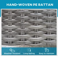 Outsunny Outdoor PE Rattan Sun Lounger, Multi-position Backrest Adjustable Single Recliner Sunbed Daybed with Removeable & Washable Cushion, for Patio, Garden, Dark Grey(m-5)