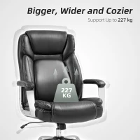 HOMCOM Ergonomic Office Chair, Heavy Duty Faux Leather Desk Chair with Tilt Function, Adjustable Height, 227kg 500LBS Swivel Computer Chair for Home Study, Black(m-4)