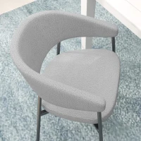 HOMCOM Ensemble de 2 chaises de salle à manger en tissu aspect lin minimaliste pieds en acier 59 x 56 x 78 cm gris clair(m-8)