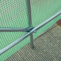 Outsunny Walk-In Garden Polytunnel Greenhouse with Steel Frame, PE Cover, Roll-Up Door and 4 Windows, 2.5 x 2m, Green(m-9)