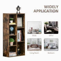 HOMCOM Seven-Cube Bookcase - Rustic Brown Wood Effect(m-6)