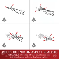 HOMCOM Sapin de Noël Artificiel Lumineux 120H cm Fibre Optique LED Multicolore + Support Pied 130 Branches étoile Sommet Brillante Vert(m-6)