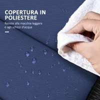 Outsunny Cuscino per Sdraio e Lettino Prendisole in Tessuto con Lacci di Fissaggio, Blu Scuro(m-5)