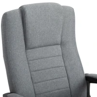 HOMCOM Fauteuil de bureau à roulettes chaise manager ergonomique pivotante hauteur réglable lin gris foncé(m-8)