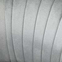 HOMCOM Velvet Accent Chair Occasional Tub Seat Padding Curved Back with Ottoman Wood Frame Legs Home Furniture Light Grey(m-8)