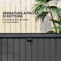 Outsunny Baule da Esterno da 400L in Acciaio Zincato con Serratura e 2 Chiavi 124x66x72 cm, Grigio Scuro(m-7)