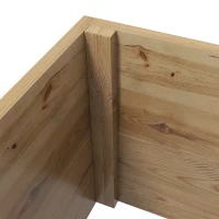 Outsunny Letto per Orto con Traliccio e Pergola per Rampicanti con Fondo Aperto, 160x55x183cm, Legno Naturale(m-9)