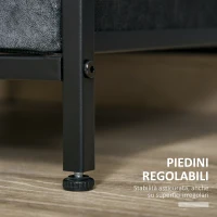 HOMCOM Comodino con Cassetto in Tessuto, Stile Industriale, 40x40x46.9cm - Marrone Rustico(m-6)