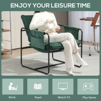 HOMCOM Minimal Padded Accent Chair, with Pockets - Green(m-7)