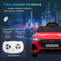 HOMCOM Audi E-tron Licensed 12V Kids Electric Ride on, Electric Car for Kids, with Parental Remote, Music Lights MP3, Suspension Wheels, for 3-5 Years, Red(m-7)