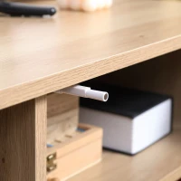 HOMCOM Mobile TV Moderno per TV max 60" in MDF e Acciaio con 4 Ripiani Aperti e Armadietto a 2 Livelli, 140x40x55.3 cm(m-7)