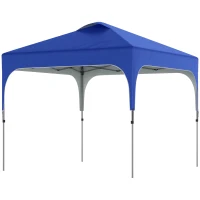 Outsunny 3 x 3(M) Pop Up Gazebo, UPF 50+ Foldable Canopy Tent with Wheeled Carrybag, 4 Leg Weight Bags, Height Adjustable Marquee Shelter 1 person easy setup for Outdoor Garden Patio Party, Blue(m-13)
