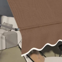 Outsunny Toldo Manual Retráctil con Manivela 300x120x210-300 cm con Altura Ajustable Impermeable y Anti-UV Café(m-8)