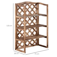 Outsunny 3-Tier Wooden Plant Stand Shelf, Flower Pot Holder Display Rack for Outdoor Indoor, 75 x 38 x 120cm(m-3)