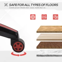 HOMCOM High-Back Gaming Chair Swivel Home Office Computer Racing Gamer Recliner Chair Faux Leather with Footrest, Wheels, Red Black(m-7)