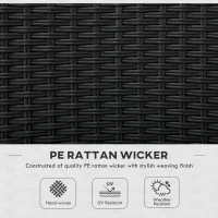 Outsunny Set of Four Armless Rattan Garden Chairs - Black(m-5)