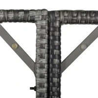 Outsunny 10 Seater Rattan Cube Garden Furniture Set with Parasol Hole, Rattan Dining Set with Cushions, Outdoor Dining Table and Chairs with Rectangular Glass Top Table for Patio, Mixed Grey(m-9)