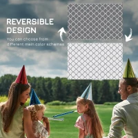 Outsunny Reversible Outdoor Rug with Carry Bag, Waterproof Plastic Straw Mat for Garden, Deck, RV, Picnic, Beach, Camping, 182 x 274cm, Grey(m-7)