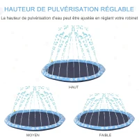 PawHut Piscine tapis à jet d'eau pour chien pliable facile à transporter PVC  150 cm de diamètre bleu(m-6)