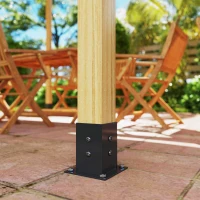 Outsunny Pergola Kit, DIY Pergola Brackets with 3-Way Pergola Corner Brackets and Post Base for 4" x 4" (Actual 3.6" x 3.6") Lumber, 8 PCS Includes Screws(m-7)