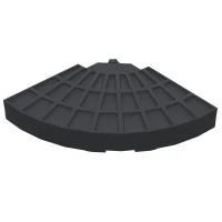 Outsunny Set Base per Ombrellone 4 Pezzi Componibili Max. 17 Litri HDPE 48x48x8cm Nero(m-7)