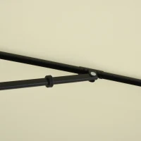 Outsunny Ombrellone da Giardino Rettangolare 2x1.3 m con Inclinazione Regolabile e Palo in Alluminio, Beige e Nero(m-9)