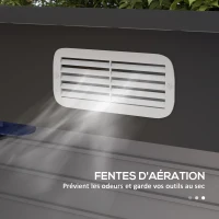 Outsunny Abri de jardin 2,3m² - pour Outils - cabanon Porte verrouillable - dim. 191L x 130P x 166,5-183H cm - acier(m-6)