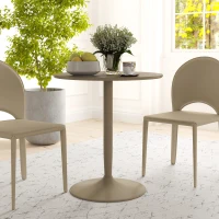 HOMCOM 75H x Φ70cm Two-Person Minimalistic Dining Table - Light Brown(m-10)