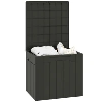HOMCOM 107 L Plastic Storage Chest with Lid - Charcoal Grey(m-10)